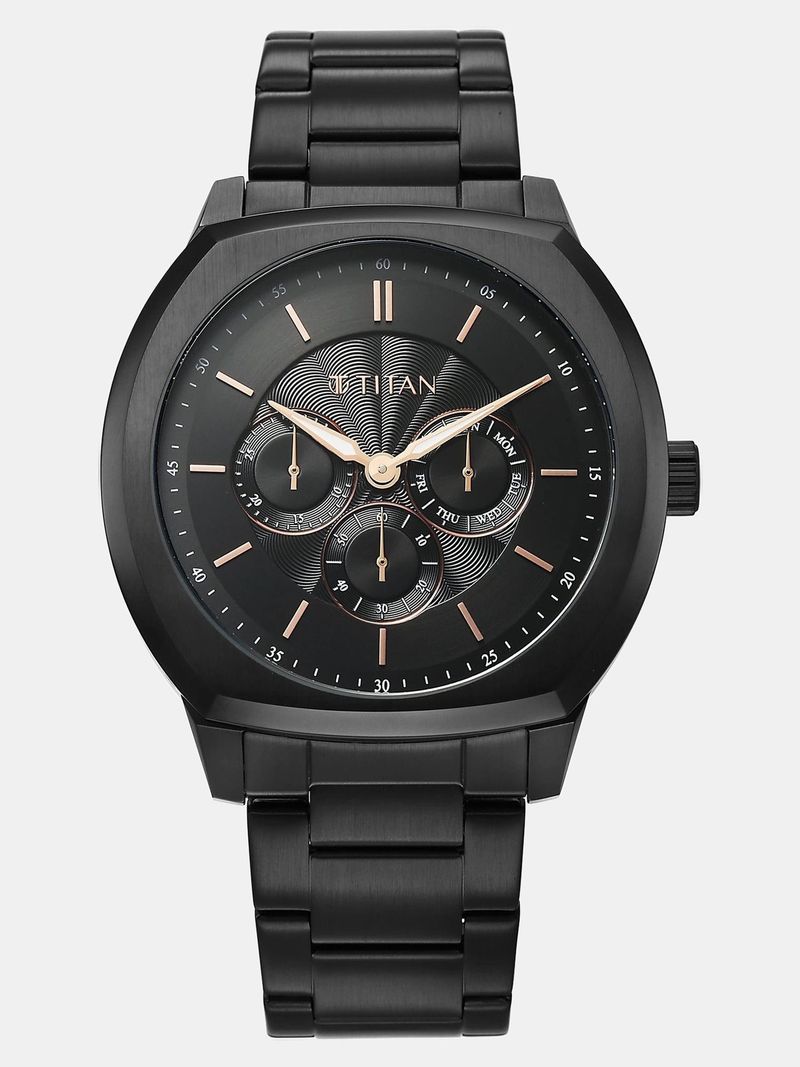 Titan Regalia Arc Quartz Black Men's Watch - Image 4