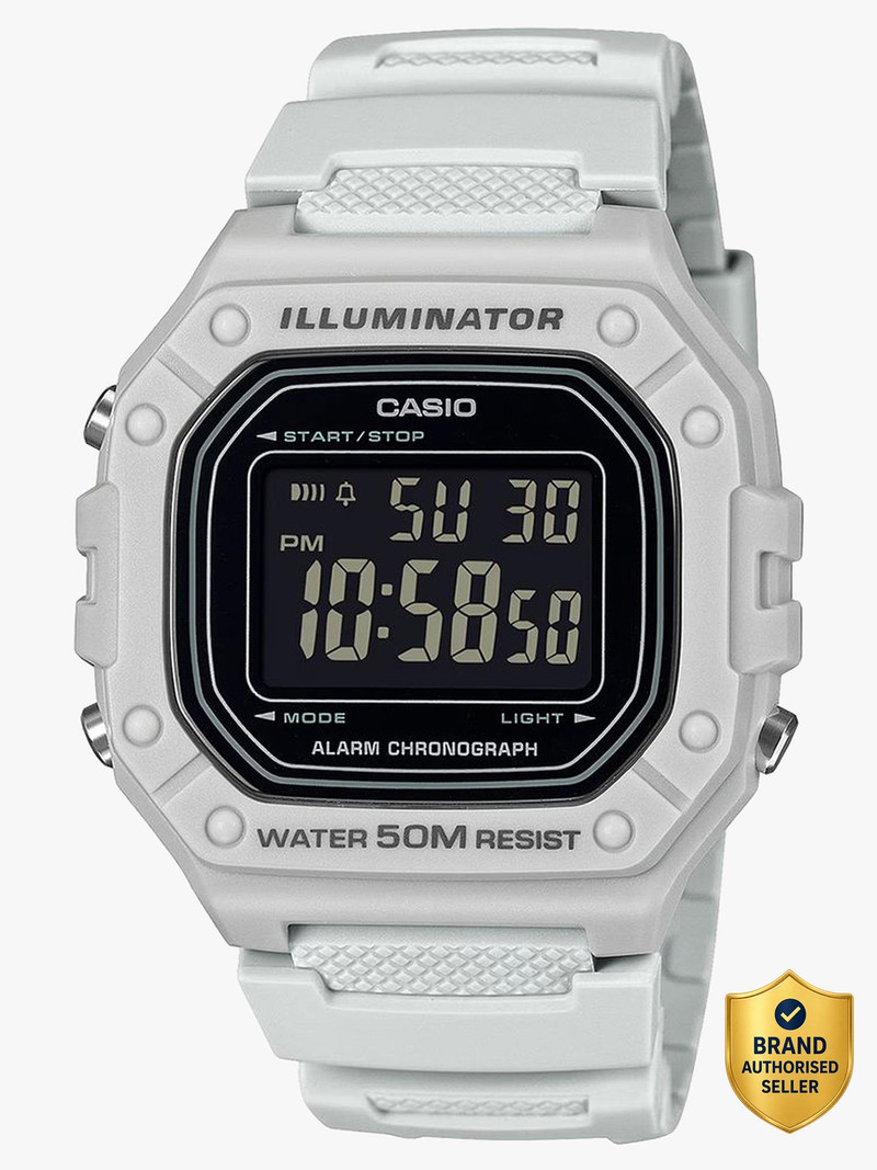 casio youth digital watch  - for men & women d395 (w-218h-8bvdf)