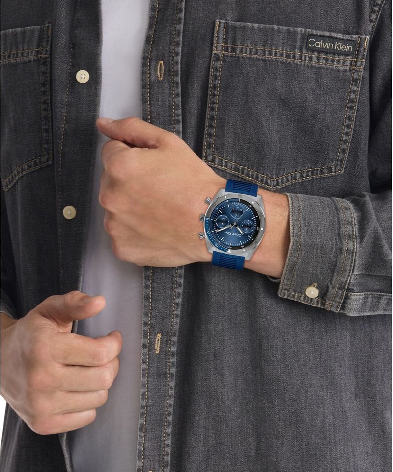 Calvin Klein Ck Flex Qtz Blue Tonneau Dial Men's Watch - Image 5