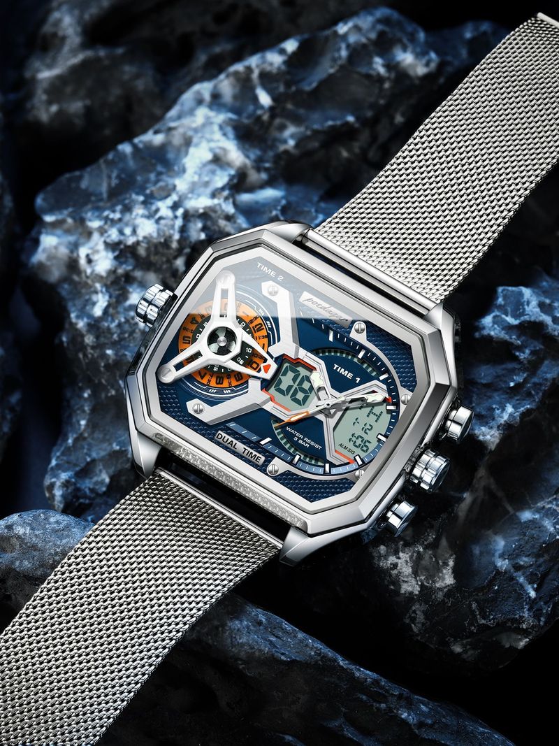 Mens Dual Time Chronograph Luxury Watch 1006 - Image 3