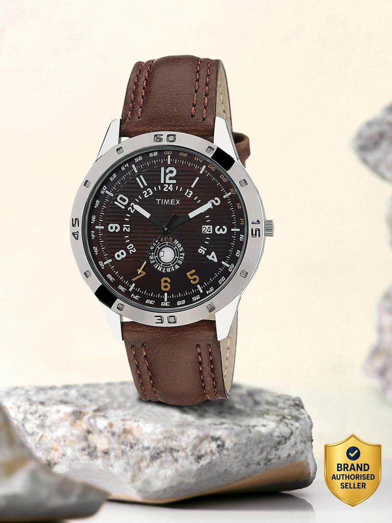 TIMEX Brown-Dial Analog Watch For Men TI000U90300 - Image 2
