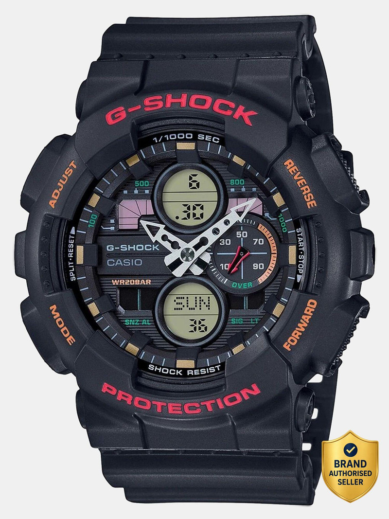 CASIO G-SHOCK GA-140-1A4DR Black-Red Dial Resin Strap Analog-Digital Watch  - For Men G976
