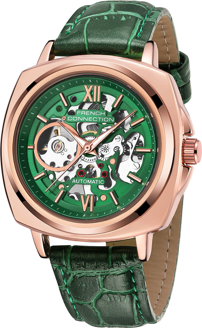French Connection Green Sunray Round Dial Automatic Analog Watch - For Men FCA46NL