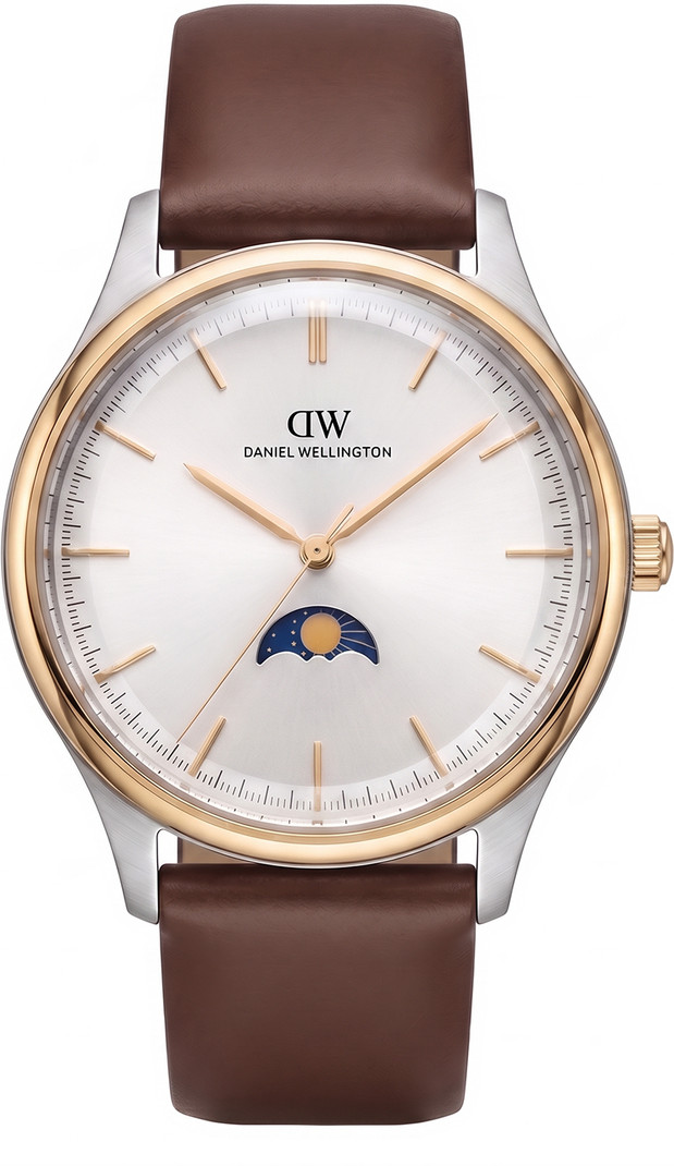 daniel wellington p3h & moon-phase, white dial analog watch  - for men dw0dg1301