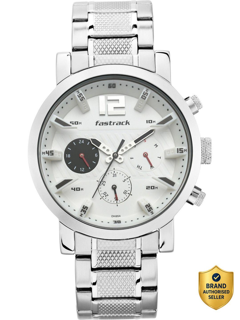 Fastrack Fastrack Fastfit Multifunction White Dial Silver SS Strap Analog Watch  - For Men NT2727YM01,TH1720020W,2727YM01,NU2727YM01,NU3227SM02
