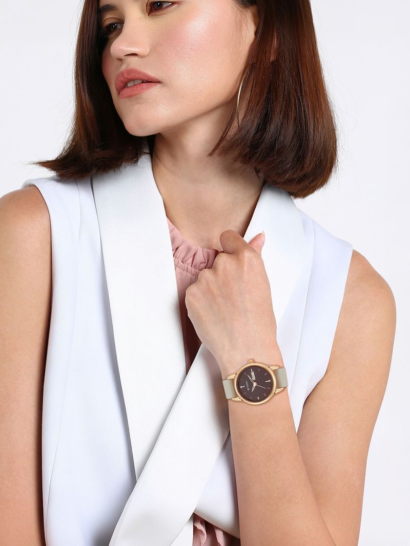 Titan Lagan Women's Analog Watch Brown Dial Leather Strap - Image 5