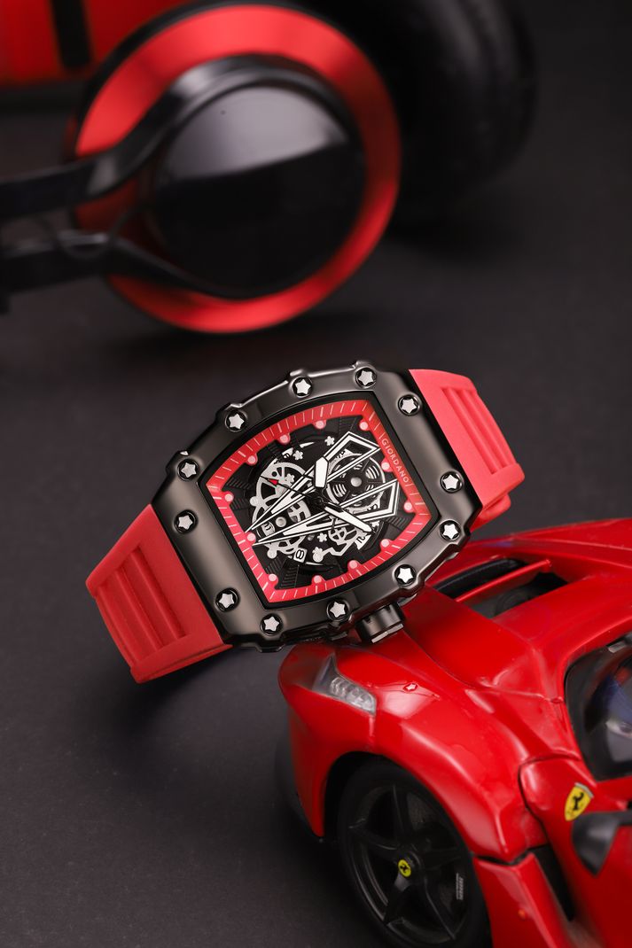 GIORDANO Men's Black Dial Skeleton Watch - GZ-50237-33 - Image 4