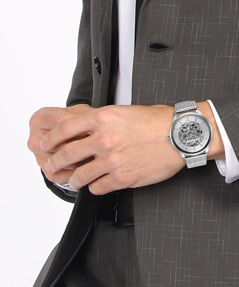 Titan Automatic Silver Dial Silver Metal Strap Analog Watch - For Men 90195SM02 - Image 5