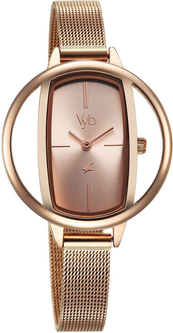Fastrack Vyb Charmer Rose Gold Watch For Women FV60037WM01W - Image 5