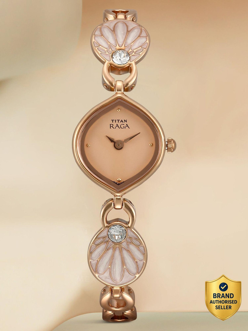Titan Titan Raga Pink Dial Rose Gold Metal Strap Analog Watch  - For Women NT2480SM07,NN2480SM07,NU2480SM07,NU2497WM01