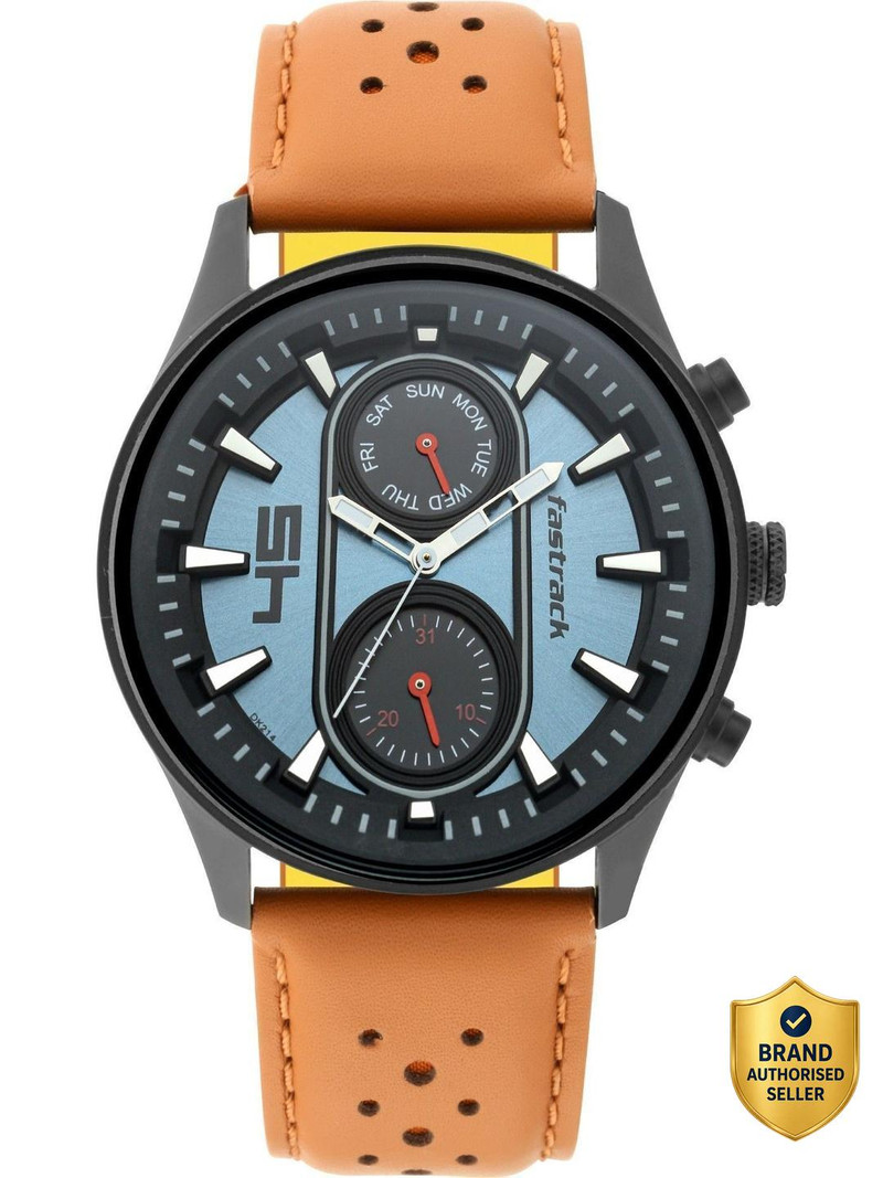 Fastrack Fastrack Fastfit Multifunction Blue Dial Tan LeatherStrap Analog Watch - For Men NT3224NL02,OB16SP07W,3224NL02,NU3224NL02