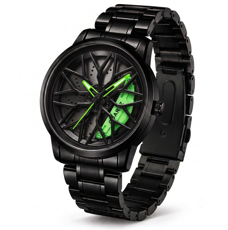 SINGGI Car Wheel Style Analog Watch - Green - Image 3