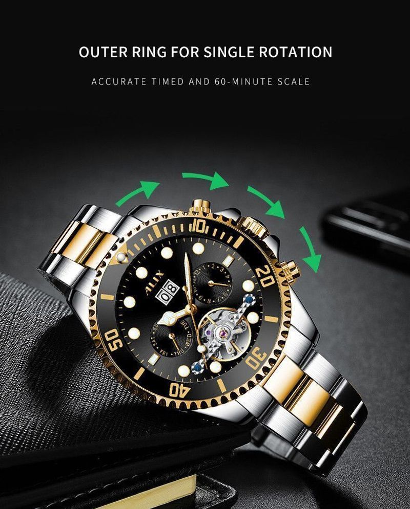 Alix Automatic Flying Wheel Tourbillon Watch - Image 6