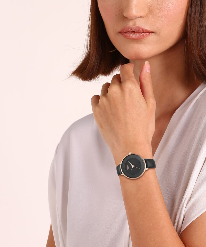 SONATA Poze Black Dial Black Strap Analog Watch - Image 3