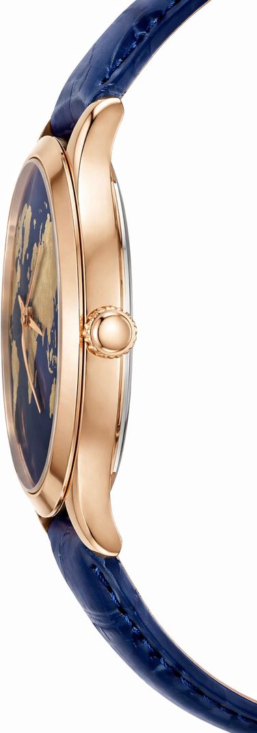MOGUL World Face Dial Analog Watch Blue Leather - Image 4