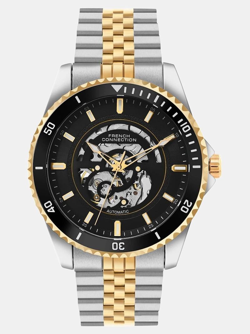 French Connection AETHER DRIVE Black Sunray Round Dial | Men's Go...more - Image 5