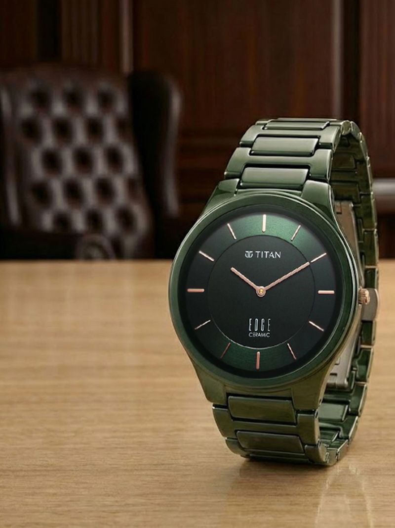 Titan Edge Ceramic Green Dial Watch - Image 5