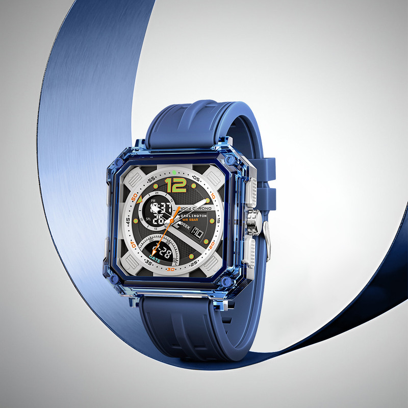 Carlington Velocity Series Analog-Digital Watch  - For Men CT 8121 Blue