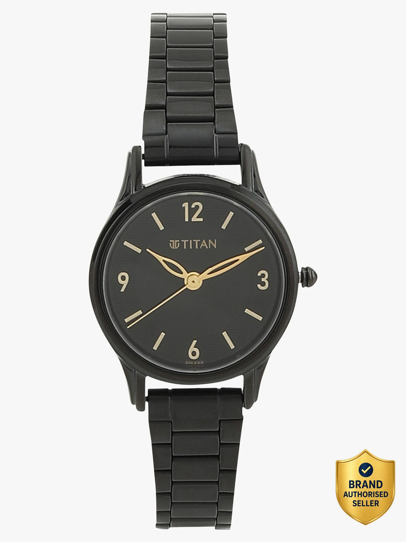 Titan Titan Black Dial Black Stainless Steel Strap Analog Watch  - For Women NT2660NM01,NU2660NM01