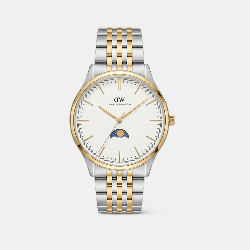 DANIEL WELLINGTON P3H & Moon-Phase, White Dial Analog Watch  - For Men DW0DG1302