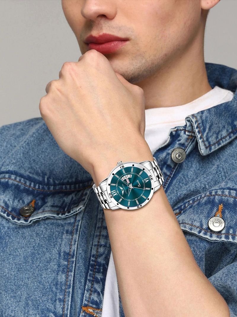 LOIS CARON Premium Green Dial Roman number Stainless Steel Formal ,Casual Analog Watch - For Men LCS-8364 - Image 8