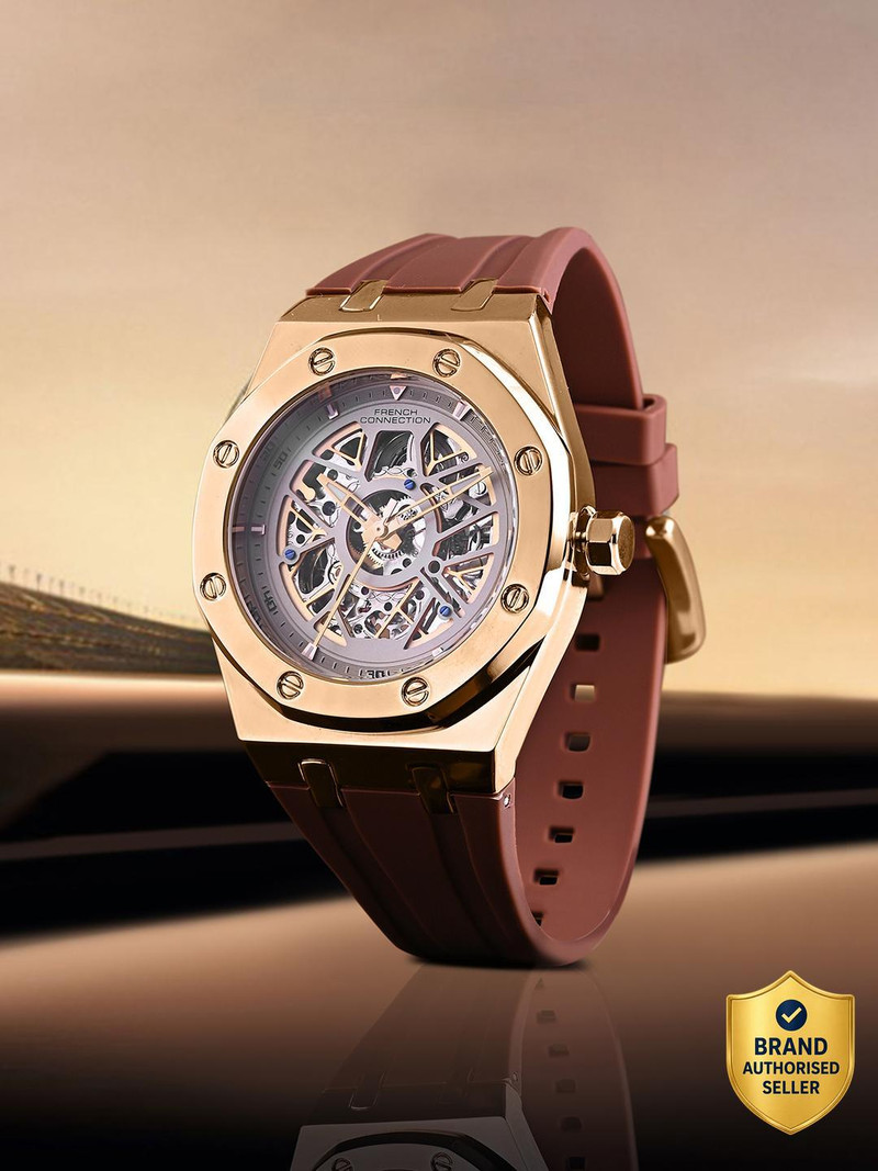 French Connection Grey Sunray Dial | Men's Brown Automatic Watch Analog Watch - For Men FCA28BR