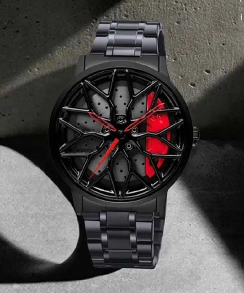 MASA Analog Car Wheel Spinning Watch - Red - Image 2