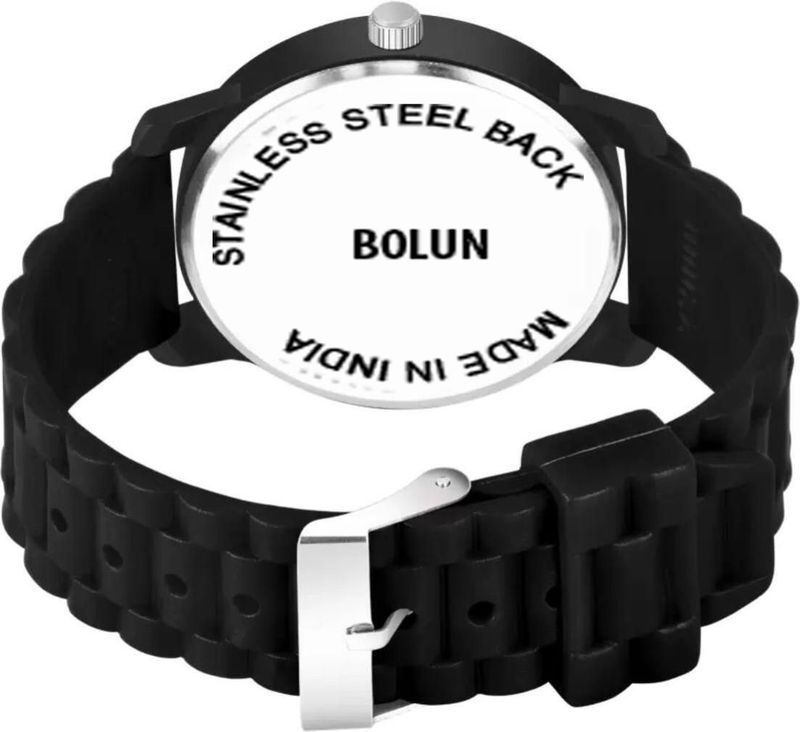 Bolun Black AV dial Bumpper Pu Belt Men and Boy Watch - पà¥à¤°à¥à¤·à¥à¤ à¤à¥ लिठà¤à¤¡à¤¼à¥ - Image 5