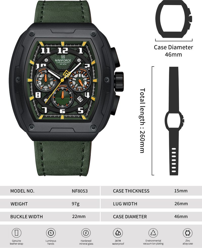 Naviforce Black Analog Watch NF8053 - Image 5