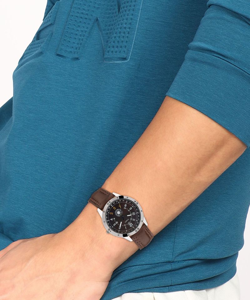 TIMEX Brown-Dial Analog Watch For Men TI000U90300 - Image 4