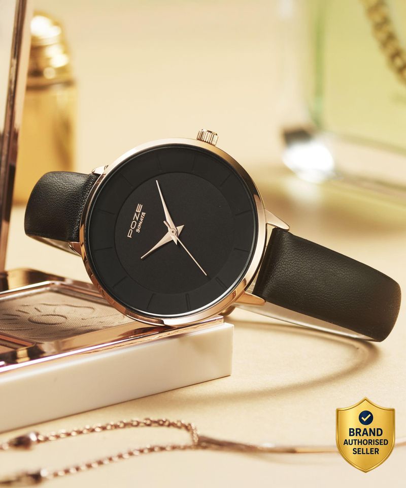 SONATA Poze Black Dial Black Strap Analog Watch - Image 2