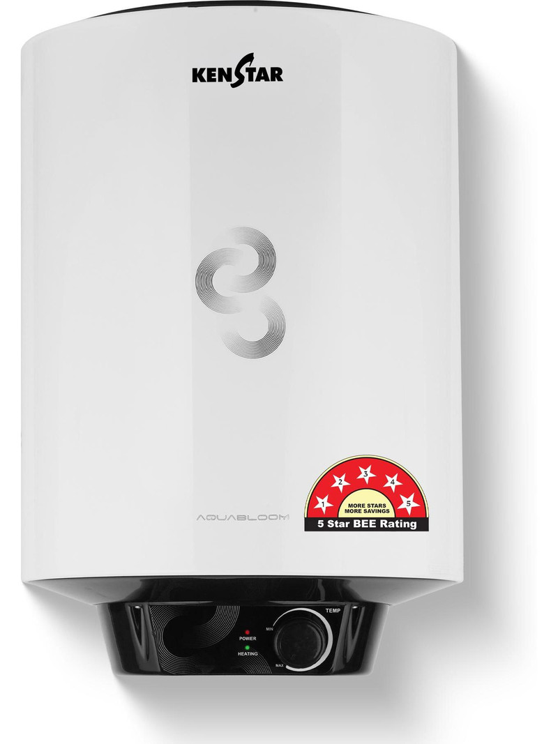 Kenstar 25 L Storage Water Geyser (AQUABLOOM 25L Blue Sapphire Coated MS Tank | 5- Star BEE Ratings, Pearl) (Pearl)