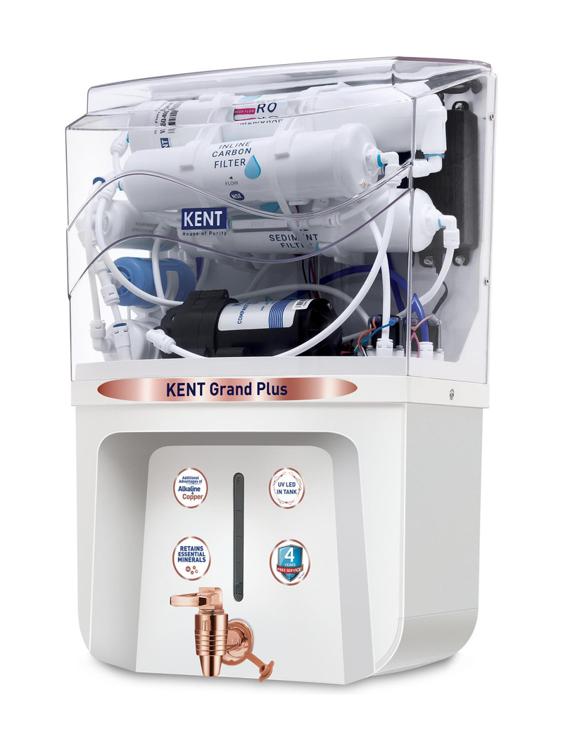 Kent Grand Plus Alkaline + Copper 9 L Ro + Uv + Uf + Copper + Alkaline + Tds Control Water Purifier Isi Marked Auto Flush Feature9l Tank20 Lp/Hr Ideal