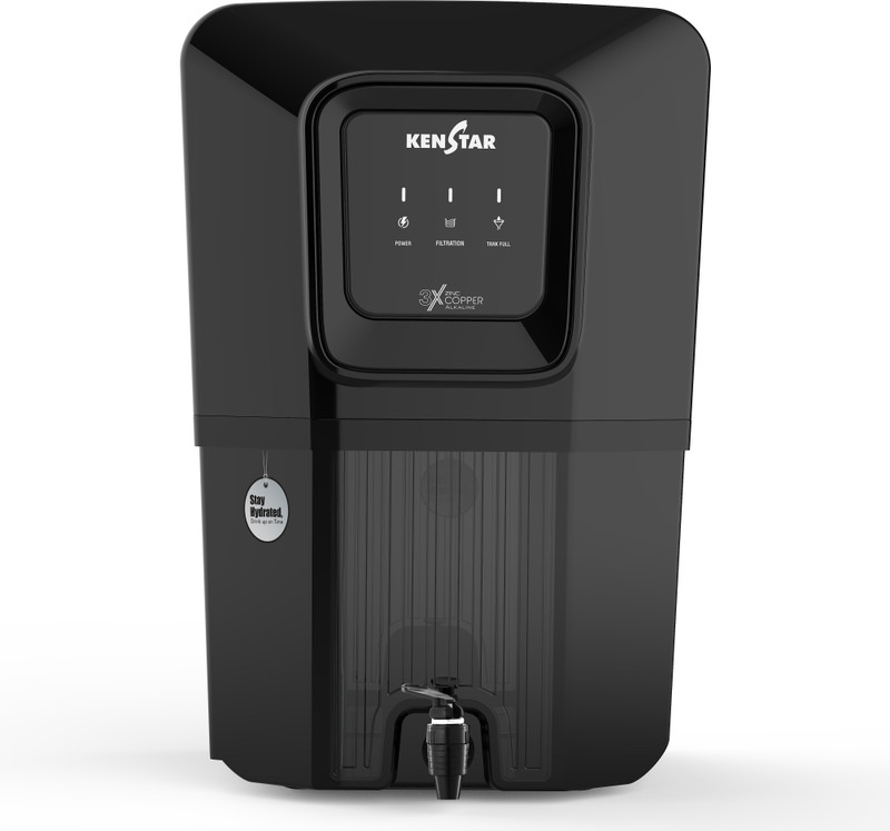 Kenstar AquaVeda 12 L RO + UV + UF + Copper + Alkaline + Minerals Water Purifier Black