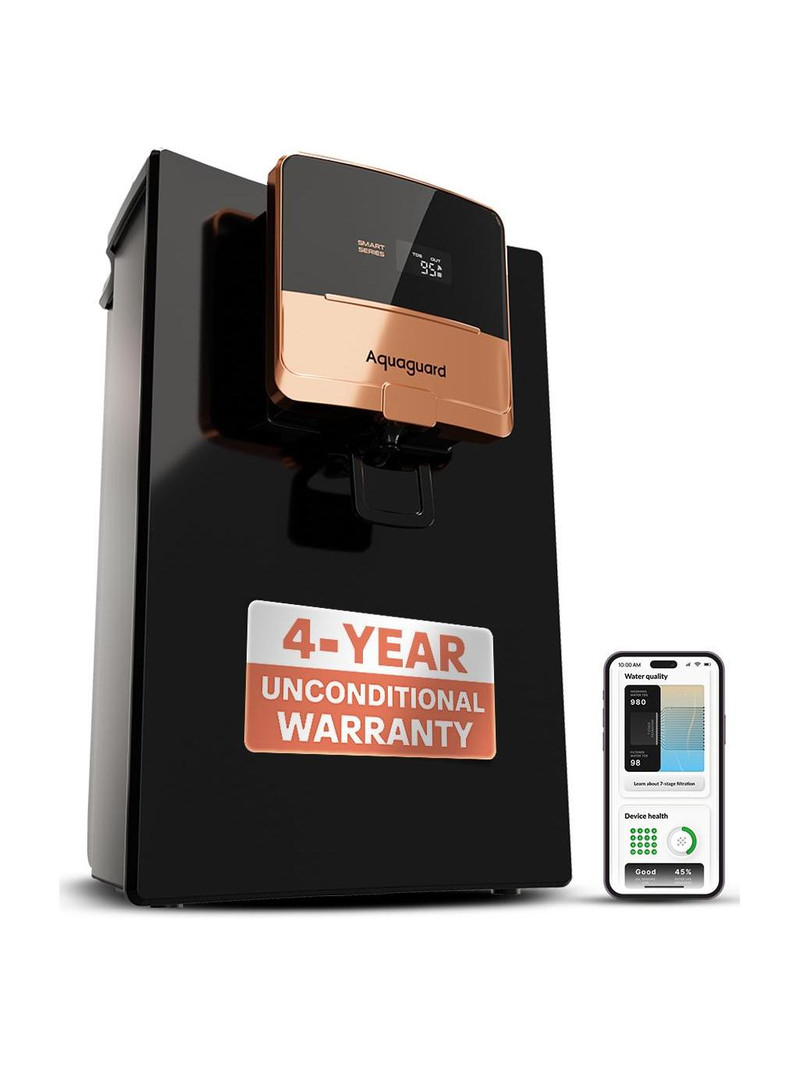 Aquaguard Enrich Ritz Pro ROUVCASS 4X 5 L RO + UV + Alkaline + Copper + SS Water Purifier | Zero Cost Service for 4 Years | Smart Purifier & TDS Displ