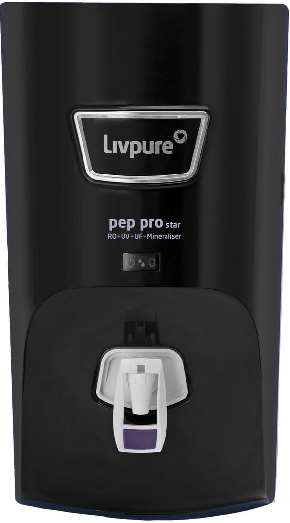 LIVPURE LIV-PEP-PRO-STAR-BLACK 7 L RO + UV + UF + Minerals Water Purifier Black