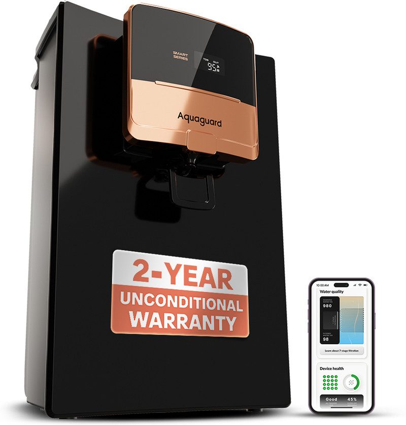 Aquaguard Enrich Ritz Pro ROUVCASS 2X 5 L RO + UV + Alkaline + Copper + SS Water Purifier Zero Cost Service for 2 Years Smart Purifier & TDS Display N