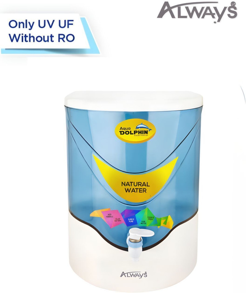 always aqua dolphin without ro 10 l uv uf minerals copper water purifier