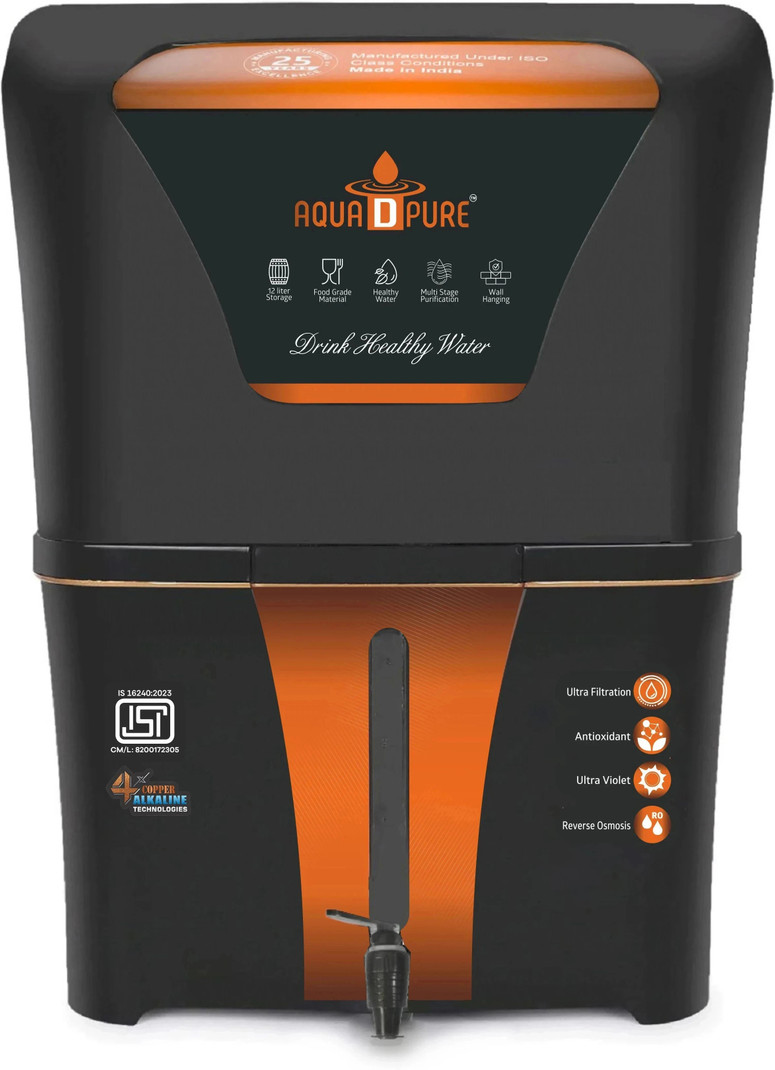 aquadpure water purifier active copper alkaline ro uv uf tds filter home 12 l ro uv uf tds
