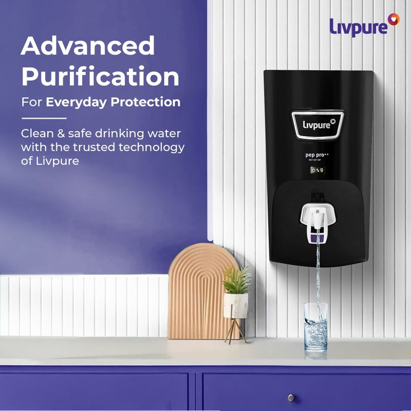 Livpure Pep-Pro Plus+ 7L RO+UV+UF Water Purifier Black - Image 3