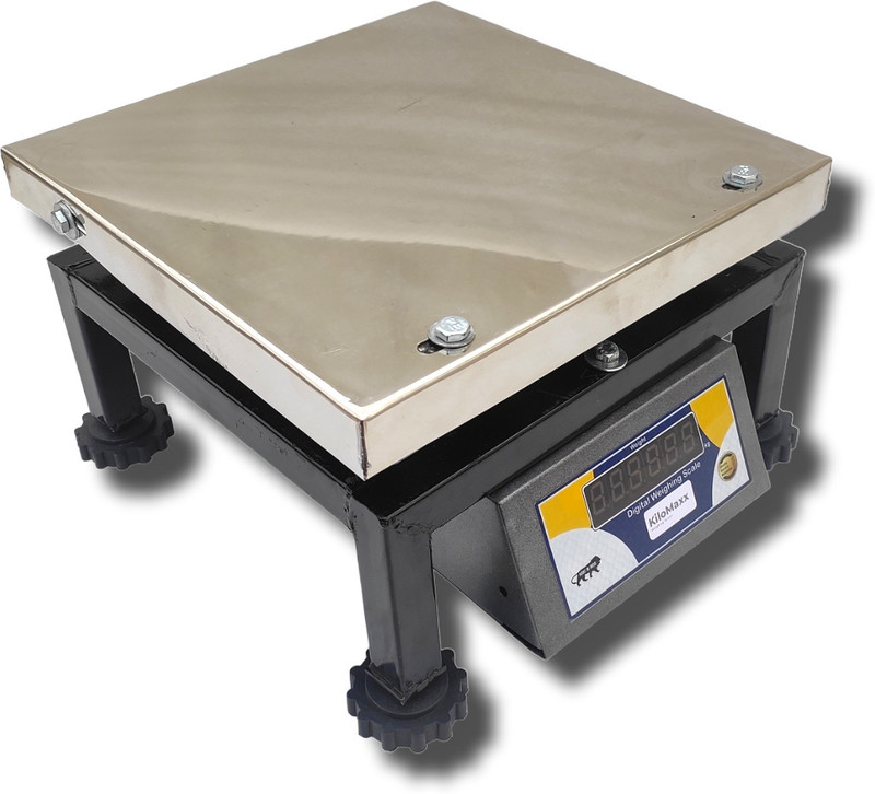 KiloMaxx KM-55, 100Kg With UltraBright Green Display For Shop Industrial Factories Corn Weighing Scale (12*12 inches , Steel)