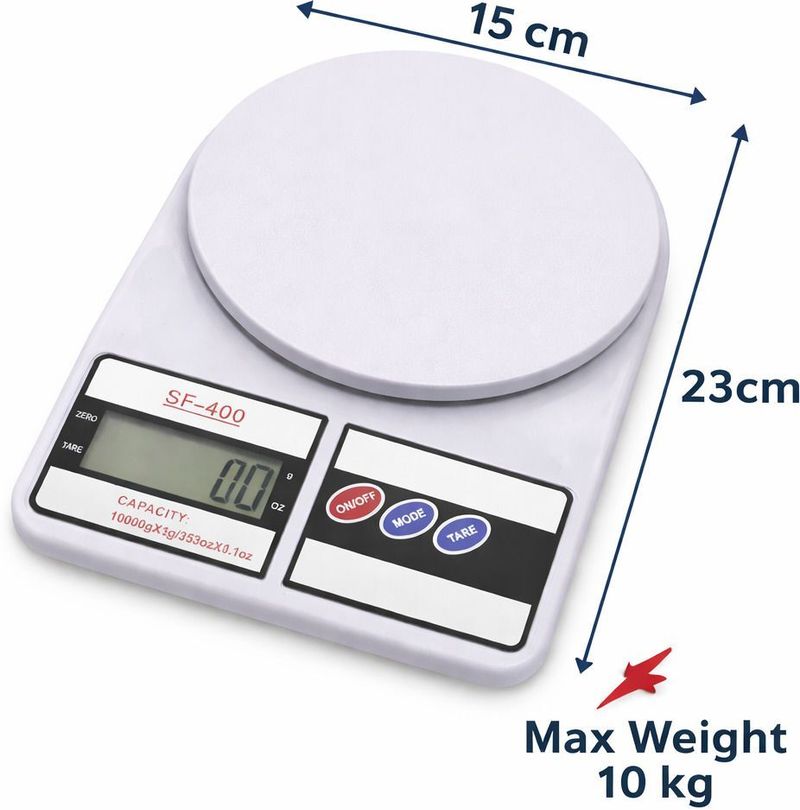 FAB IND Chef Pro Kitchen Weighing Scale (White-Blue) - Image 3