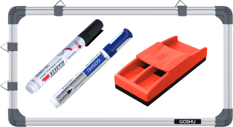 GOSHU Non Magnetic 2 feet x1 feet Double Sided White Board and Chalk Board White, Green board 30 cm x 60 cm
