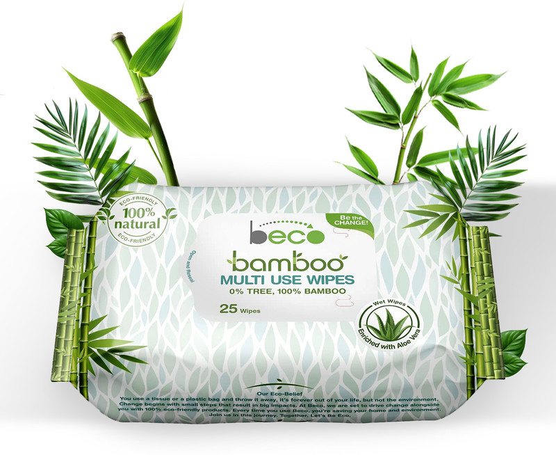 Beco Bamboo Aloe Vera Wet Wipes, 25 Pulls Each, 100% Natural & Eco-Friendly (25 Wipes)