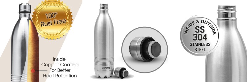  Milton Thermosteel Duo DLX 1000, Double Walled Vacuum Insulated  Flask 1000 ml, 34 oz, 1 Ltr