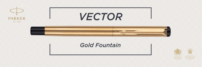 Buy Parker Fountain Pen Refillable - Black, Vector Matte, Fine With Gold  Nib Online at Best Price of Rs 699 - bigbasket