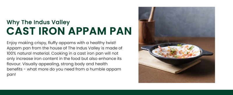 Buy Super Smooth Cast Iron Appam Pan with Lid Online at Best Prices – The  Indus Valley