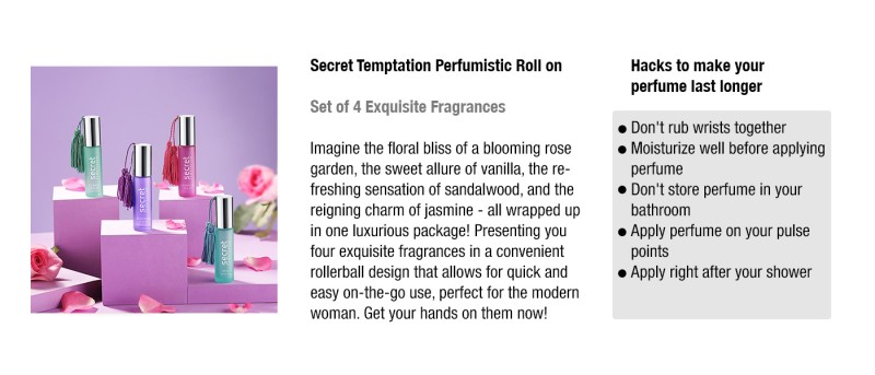 Buy Secret Temptation Perfume Roll-On Gift Set - For Women Online at Best  Price of Rs 740 - bigbasket