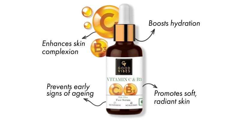 GOOD VIBES Vitamin C & B3 Skin Glow Face Serum (10 ml) - India, Buy GOOD VIBES Vitamin C & B3 Skin Glow Face Serum (10 ml) Online In