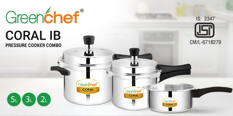 Greenchef Coral Combo 2 L 3 L 5 L Induction Bottom Pressure